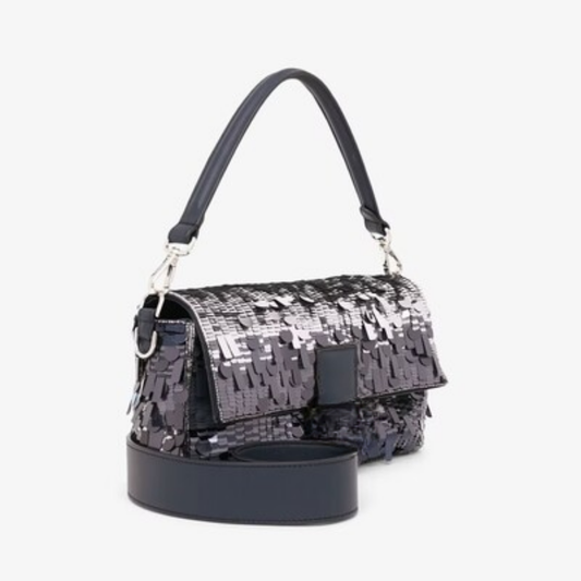 Tas Blauwe Sequin & Leer – Fnd Bgtt