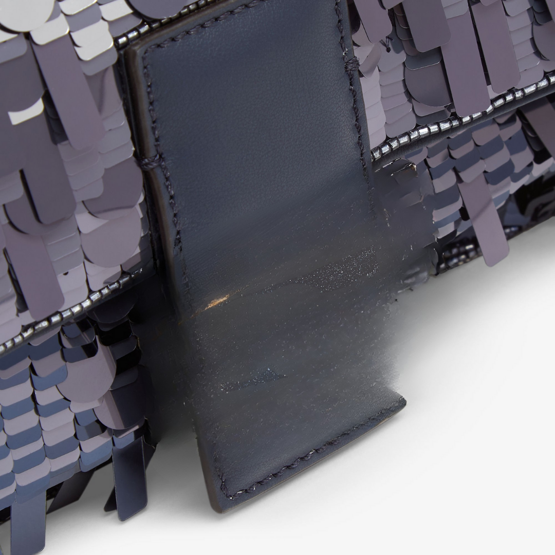 Tas Blauwe Sequin & Leer – Fnd Bgtt