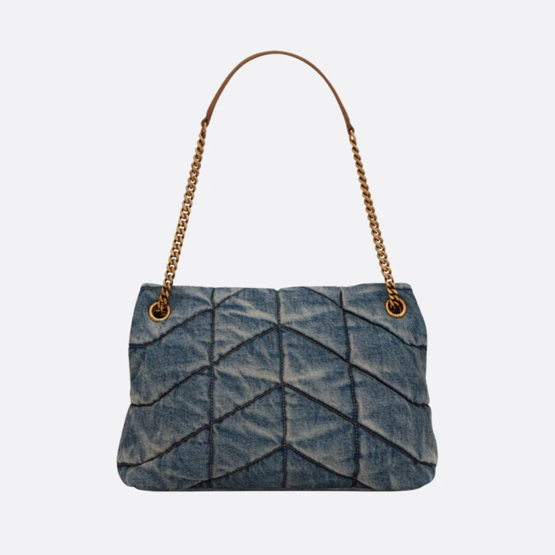 Tas Puffer in Gequilted Vintage Denim