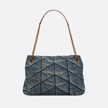 Tas Puffer in Gequilted Vintage Denim