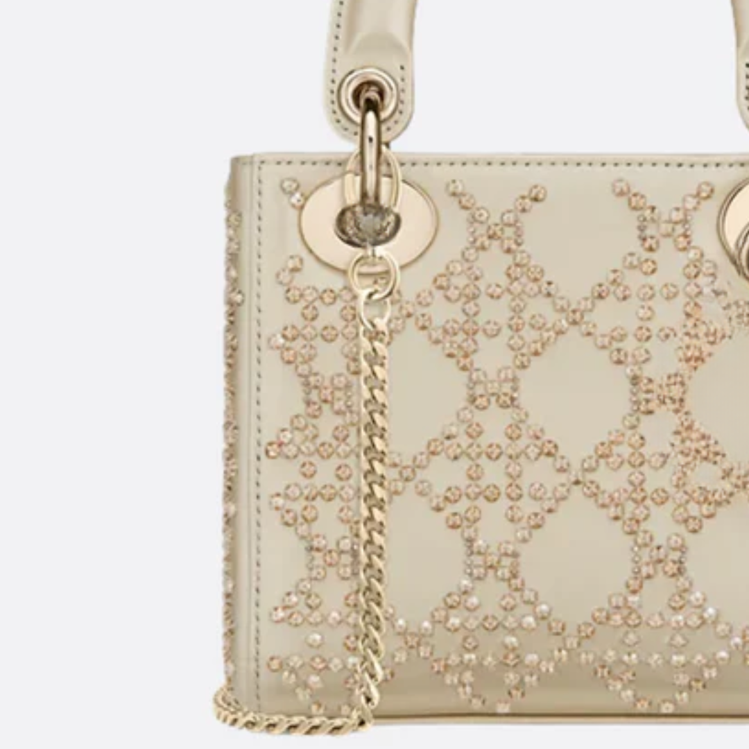 Mini Lady Tas met Parelborduursel