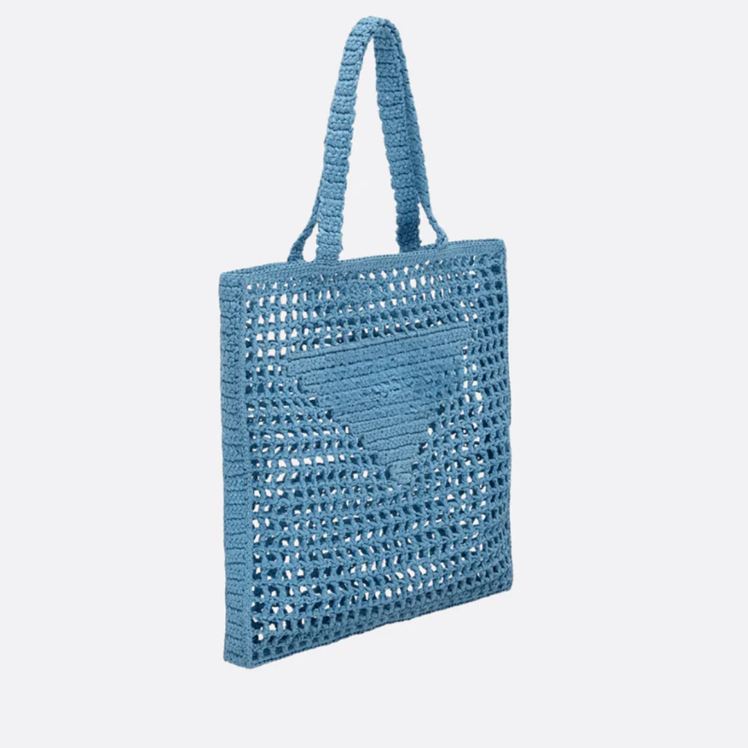 Tas Prd Shopper in Raffia met Gevlochten Lg – Blauw