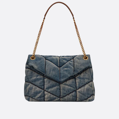 Tas Puffer in Gequilted Vintage Denim