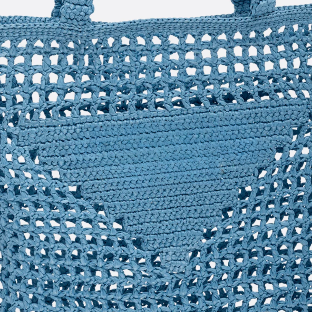Tas Prd Shopper in Raffia met Gevlochten Lg – Blauw