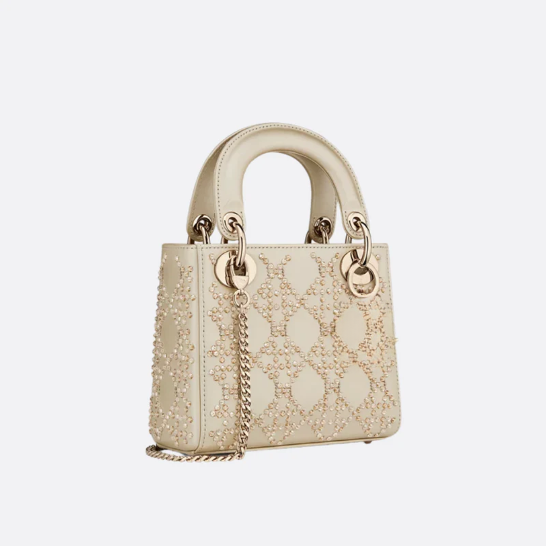 Mini Lady Tas met Parelborduursel