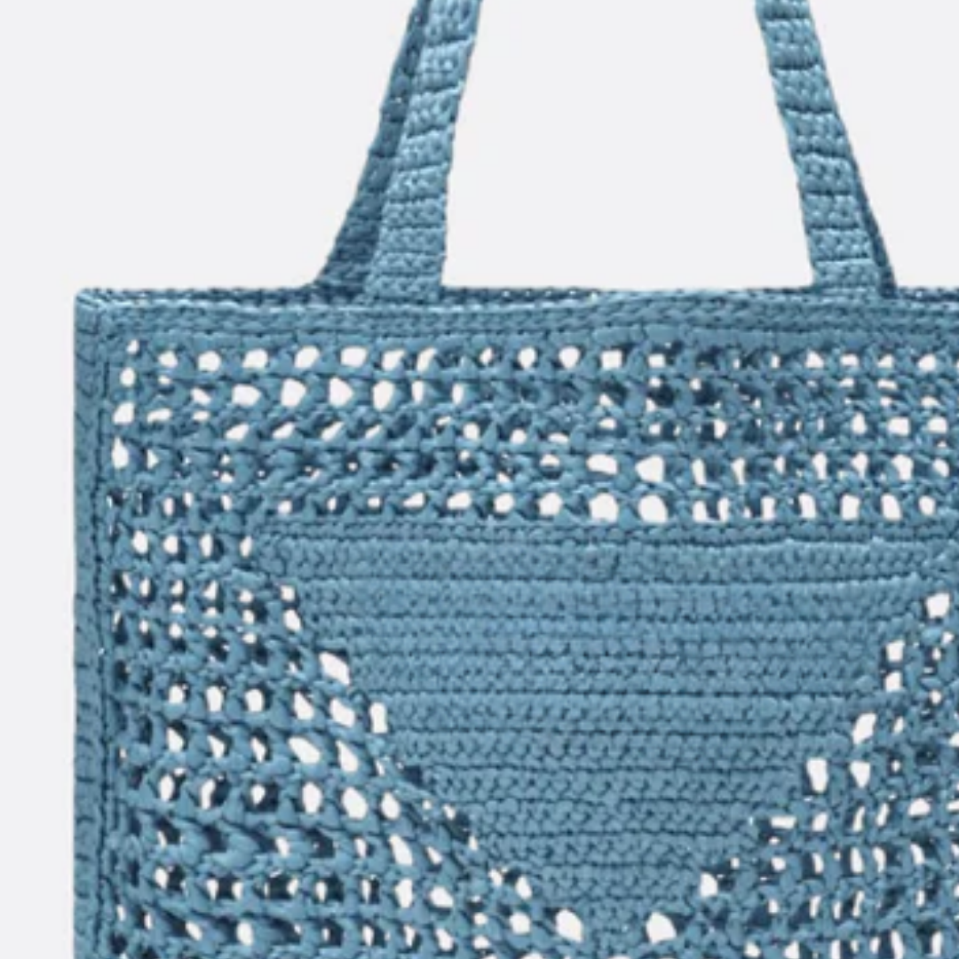 Tas Prd Shopper in Raffia met Gevlochten Lg – Blauw
