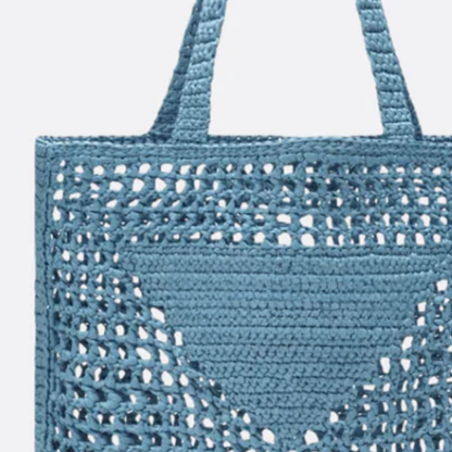 Tas Prd Shopper in Raffia met Gevlochten Lg – Blauw