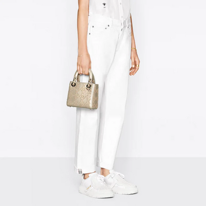 Mini Lady Tas met Parelborduursel